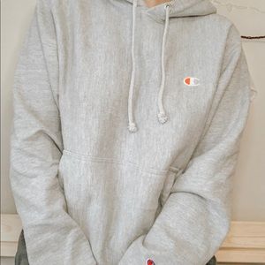 gray champion hoodie
